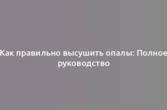 Как правильно высушить опалы: Полное руководство