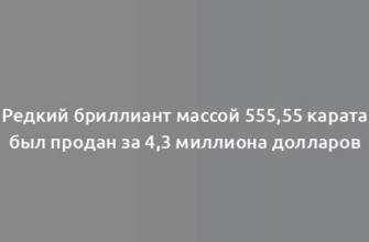 Редкий бриллиант массой 555,55 карата был продан за 4,3 миллиона долларов