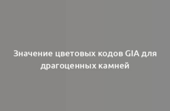 Значение цветовых кодов GIA для драгоценных камней