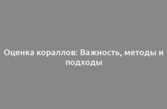 Оценка кораллов: Важность, методы и подходы